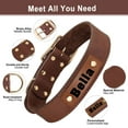 thumbnail image 6 of Pet Artist Personalized Dog Collar Genuine Leather Custom Pet ID Tag Nameplate Print M L XL, 6 of 8