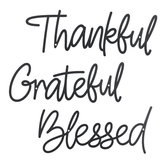 Decoración mural OYEFLY Thankful Grateful Blessed Metal