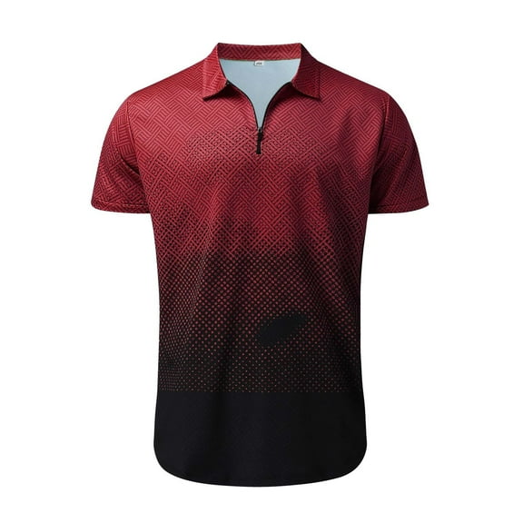 TOWED22 Mens Polo Shirts,Men's Short Sleeve Polo Shirts Slim Fit Casual Contrast Collar Fashion Golf Shirts for Men Red,XL