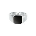 thumbnail image 2 of KUZZOI Men's Classic Black Enamel Plate Signet Ring 925 Silver Size 7-11, 2 of 7