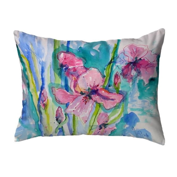 Betsy Drake NC1017 16 x 20 in. Pink Iris Non-Corded Indoor & Outdoor Pillow