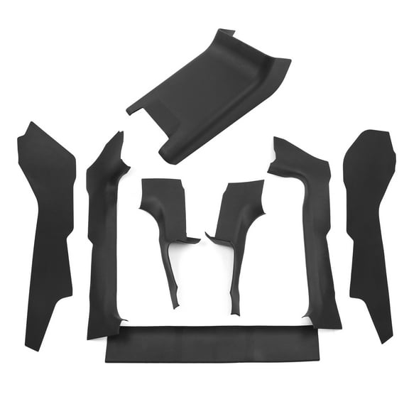 Ikon Motorsports 8PCS TPE PP Front   Rear Door Sill Protector   Rear Seat Kick Panel Plate   Center Control Anti-Kick Cover for 2024 Tesla Model 3 Highland, Black