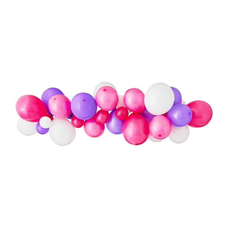 Way To Celebrate Pink, Purple & White Balloon Arch Kit, 36pc photo 1