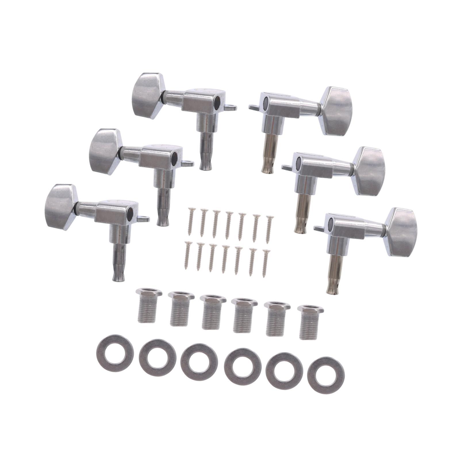 6 Pack Electric Guitar Tuning Pegs Metal Sealed Locking Tuners Smooth Knob Fits Most Guitar Models