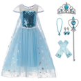 thumbnail image 1 of HAWEE Robe de Costume de Princesse Elsa à Paillettes pour Filles Reine des Neiges avec Accessoires, 1 of 7