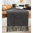 thumbnail image 2 of Fennco Styles Stitched Design Tassel Cotton Table Runner 16" W X 72" L - Black Woven Table Cover for Home, Dining Table, Banquets, Thanksgiving, Christmas, Holidays and Special Occasion, 2 of 3