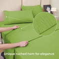 thumbnail image 2 of CZCPP-Simple Draps Simple, Draps Rafraîchissants en Microfibre Douce avec Sangles d'Angle, Ensemble de Literie de Luxe pour Hôtel à Poches Profondes Vert Calla, 2 of 4