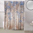 thumbnail image 5 of Fabric Shower Curtain, Blue Leaves Impressionist Forest Oil Painting Art Bathroom Curtain with 12 Hooks Waterproof No Bad Odor Machine Washable Bath Curtains for Bathroom, Spa Room, 72"x84", 5 of 6