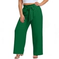 thumbnail image 4 of cocolona Womens Summer Casual Loose Plus Size Pants Elastic Waist Straight Wide Leg Vacation Lounge Trousers with Pockets, 4 of 5