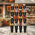 thumbnail image 3 of Flower Display Stand 4 Layers, 16 PCS Black Buckets, Revolving, Metal Frame, Movable Metal Plant Stand, Plant Stand with Wheels for Florist Shop, Office Decor, 3 of 8