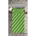 thumbnail image 3 of Ambesonne Geometric Quilted Bedspread Set 2 Pcs, Irish Striped Pattern, Twin Size, Lime Green Dark Green, 3 of 3