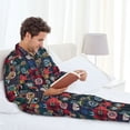 thumbnail image 6 of Fotbe Adventure Camping Badge Pattern Long Sleeve Pajama Set for Men,Sleepwear Set,2-piece Loungewear Set,Soft PJs Comfy Nightwear with Pockets-X-Large, 6 of 7