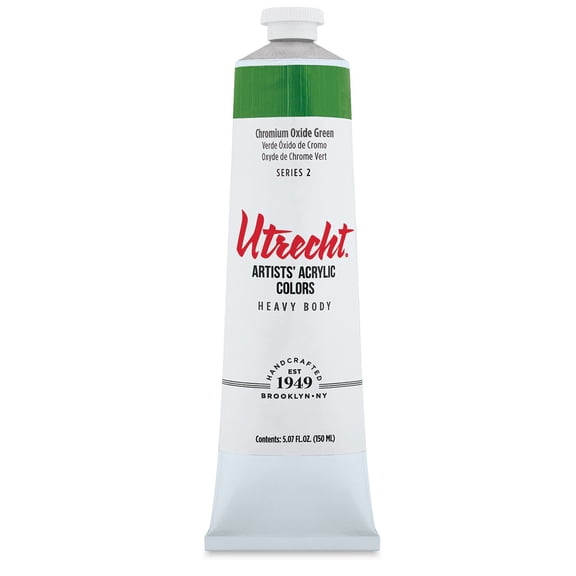 Utrecht Artists' Acrylic Paint - Chromium Oxide Green, 5 oz tube