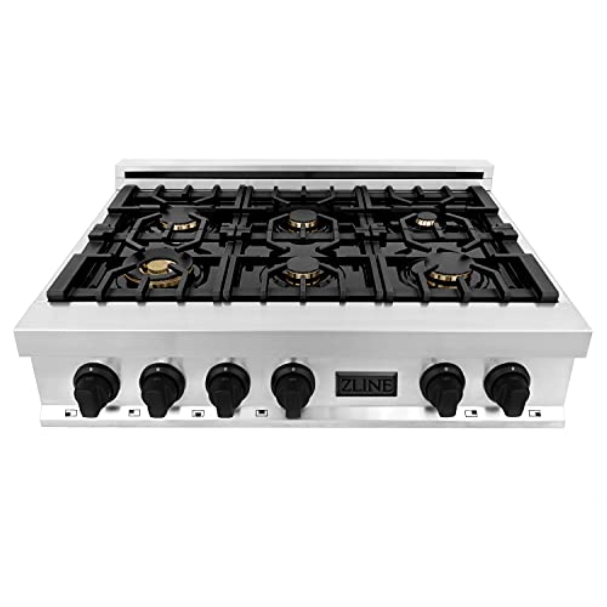 ZLINE 36 in. Autograph Edition Rangetop in Stainless Steel with Matte Black Accents (RTZ-36-MB)