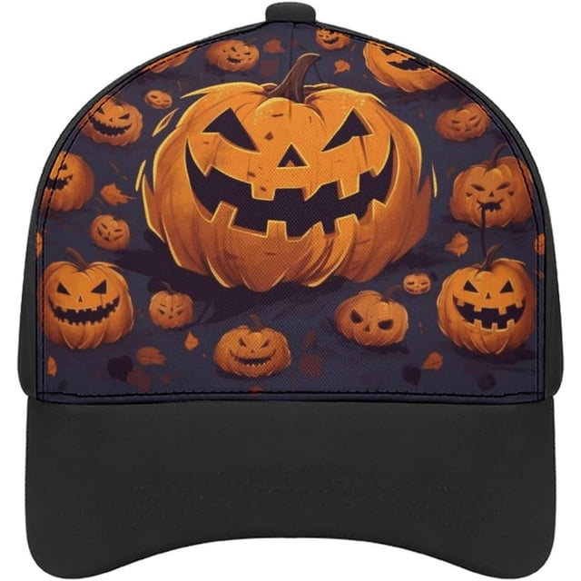 Halloween Pumpkin Baseball Cap Classic Golf Cap Soft Dad Hat Multicolor Adjustable Low Profile Hat Unisex