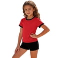 thumbnail image 4 of CPNG Girls and Boys Sweatsuit Set Kids Summer Short Sleeve Athletic T Shirt Tops and Shorts 2 Piece Set(Red,12-13 Years), 4 of 7