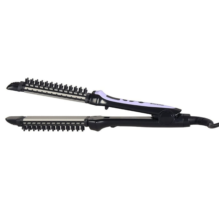 BERTA 3 in 1 Hot Brush Hair Straightener Curler Ceramic Dual Voltage 1.25i