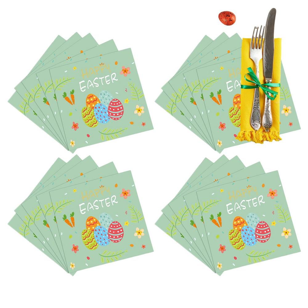 Laideyi Easter Paper Plates and Napkins Easter Themed Parties Rabbit