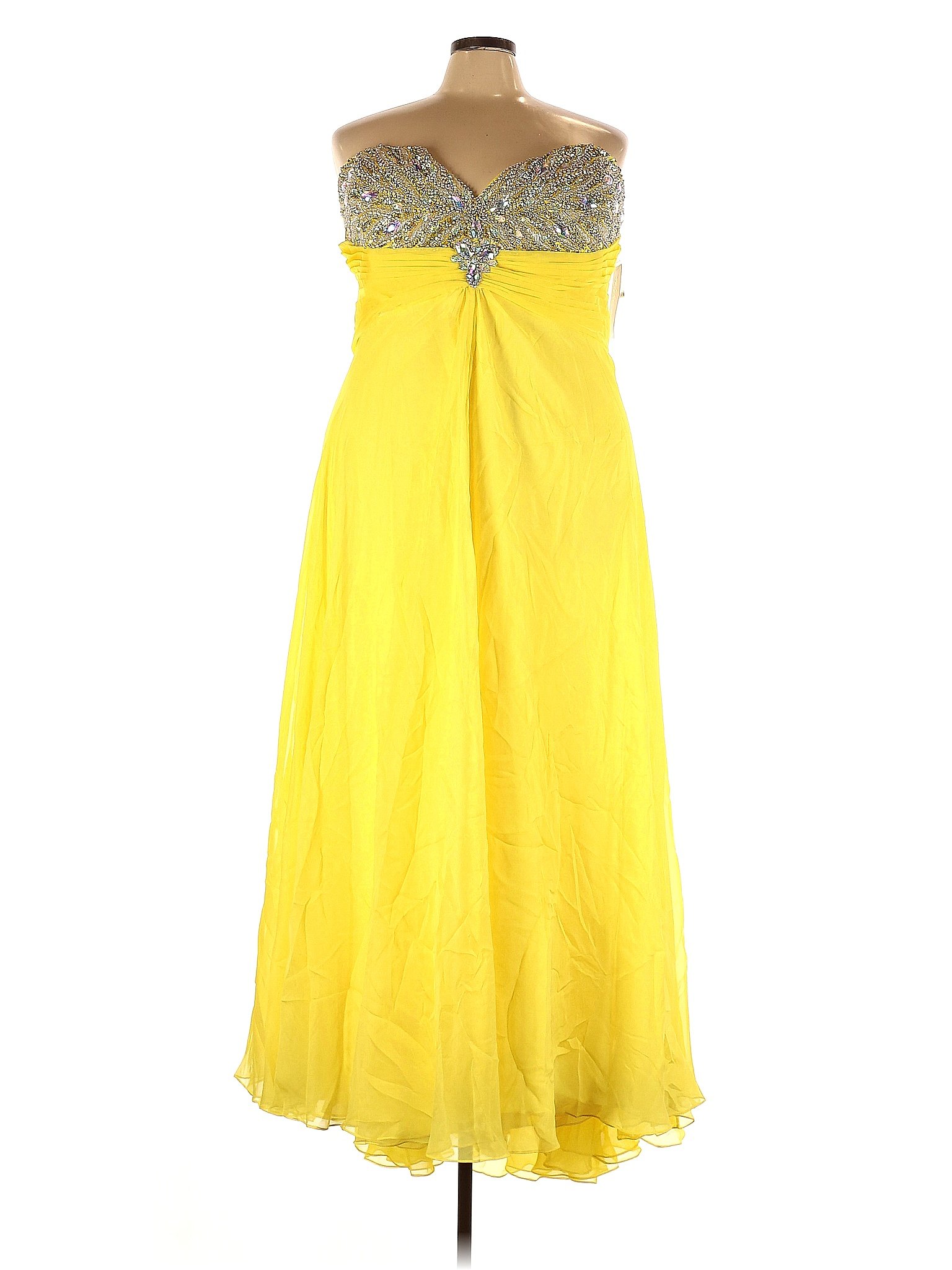light brown flowy dress Daisy Flock Maxi threaded design main image 1