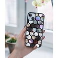 thumbnail image 5 of FINCIBO Soft Rubber Protector Cover Case for Apple iPhone 14 6.1" 2022, Mix Marble Tiles Black BG, 5 of 5