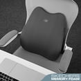 thumbnail image 2 of Skechers Lumbar Support Pillow, Memory Foam Back Support Cushion for Car Seat, Ergonomic Lumbar Cushion, Pressure Relief Back Support, Non-Slip Breathable Support for Car Office Home, Black, 2 of 9