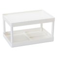 thumbnail image 1 of 1Pc Simple Storage Rack Double Layer Shelf Desktop Stationery Rack (White)28X18.5CMWhite, 1 of 4