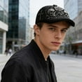 thumbnail image 4 of YYDENG Gothic Embroidered Newsboy Cap Flat Brim Beret Hat Soft Polyester Unisex Ivy Cap Vintage Retro Flat Cap For Daily Streetwear Party Holiday Casual Wear, 4 of 6