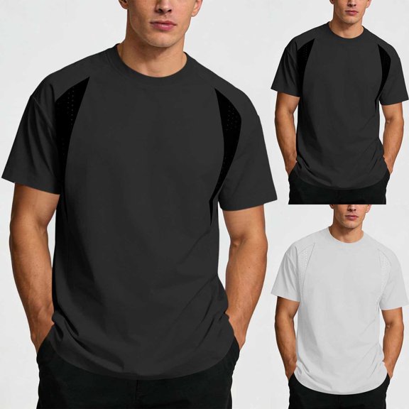 Men's Swim Shirts UPF 50 Sun Protection Rash Guard Quick Dry Summer Workout Gym Causal T-Shirts Big and Tall Size M-5XL Gray