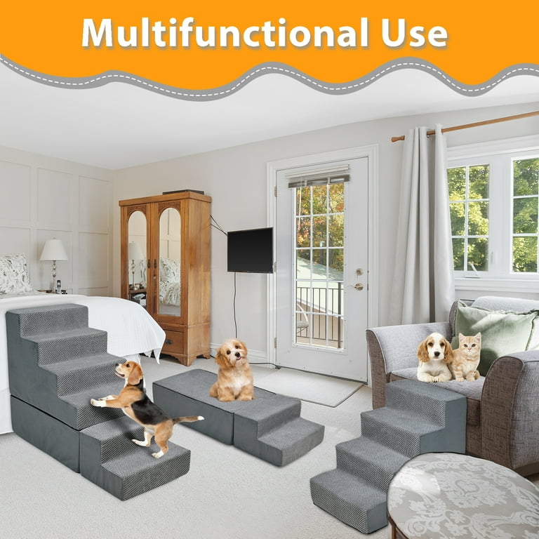 LitaiL Large Puppy Doggy Indoor Furniture 30 H Dog Stairs for High Bed 28 32