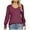 Wine-07, variant on STETMN Women's Smocked Sleeve Tops Casual Crew Neck Layer T-Shirt Fall Lightweight Comfy Shirts