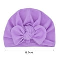thumbnail image 3 of Visland Baby Turban Hat, Fashion Casual Solid Color Bow Decor Elastic Soft Cozy Knitted Autumn Winter Head Warm Windproof Beabie Cap for Daily Wear (0-3 Years), 3 of 7