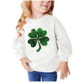 thumbnail image 5 of HaiMao Toddler Boy Girl St Patricks Day Shirts Clover Shamrock Long Sleeve Irish Green Sweatshirt Tops for Kids White Years, 5 of 5