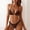 Swimwear-238Brown, variant on Xdegoge Swimsuits for Women Triangle Halter Neck Bikini Sets Two Piece Bathing Suits Solid Contrast Scalloped Trim Flattering High Cut Cheeky Beachwear