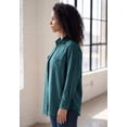 thumbnail image 3 of Roaman's Women's Plus Size Faux Suede Button-Front Shirt, 3 of 4