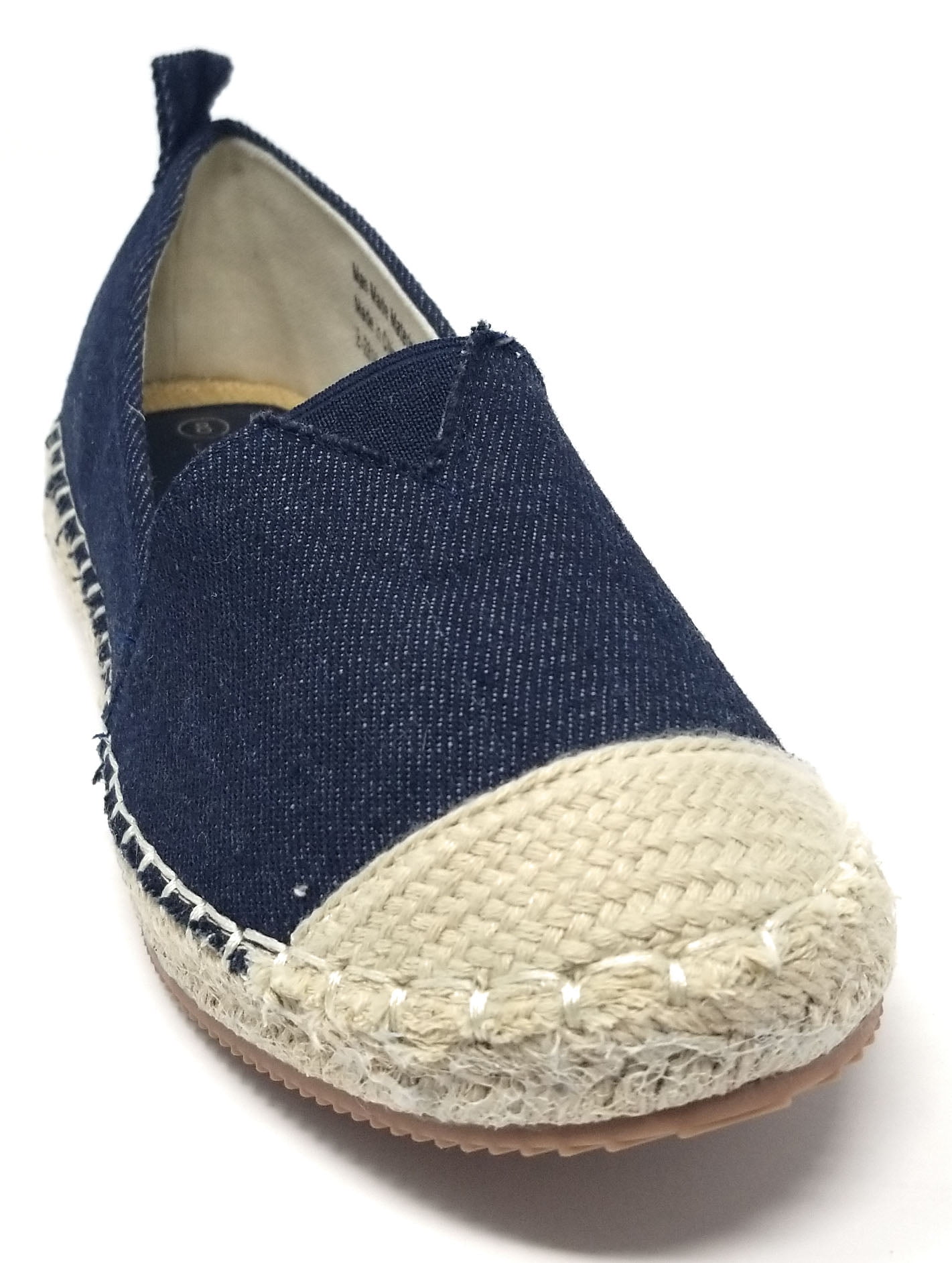 Women Espadrille SlipOns Loafers, Denim & Woven Weave Walking Flats
