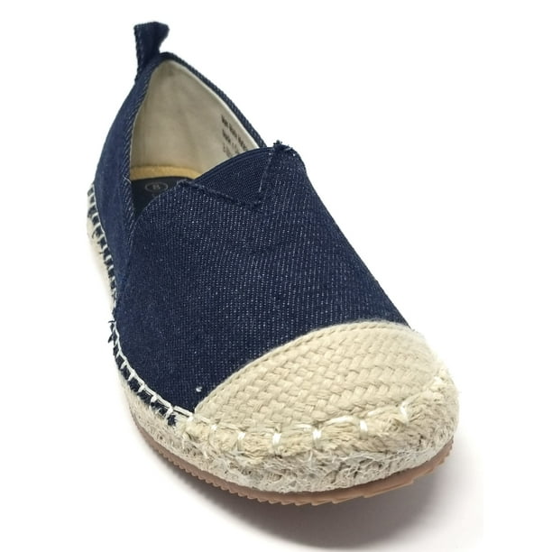Forever Young - Women Espadrille Slip-Ons Loafers, Denim & Woven Weave ...