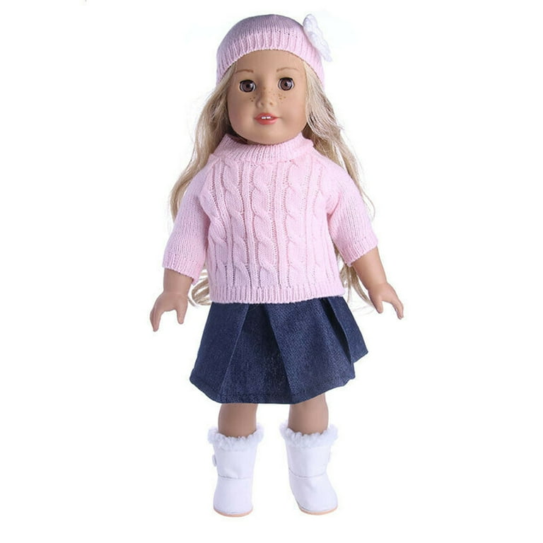 CenturyX Doll Outfit Dress Clothes Accessories Lot For 18 inch American Girl Our Generation My Life Doll Handmade DIY Kids Toys Pink blue 45 cm
