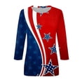 thumbnail image 5 of July 4th 3/4 Sleeve Shirts for Women American Flag Stars Stripes Shirts T-Shirt Cute Graphic Tees USA Flag Patriotic Tshirts Tunic Tops, 5 of 5