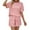 Pink, variant on Summer Fsshion Two Piece of Outfits for Womens Plus Size Casual Round Neck Solid Color Short Sleeved Shorts Set Short Sleeved Round Neck Top/shirt Set