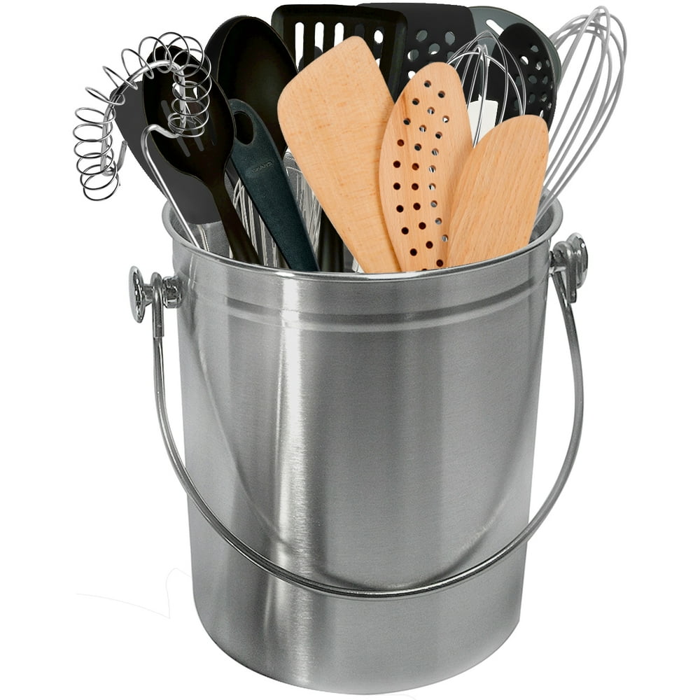 Utensil Holder Caddy Crock to Organize Kitchen Tools, Copper Kitchen