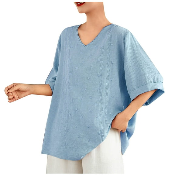 Oversized T Shirts for Women Short Rolled Sleeve Round Neck Summer Tops Drop Shoulder Casual Loose Basic Tees
