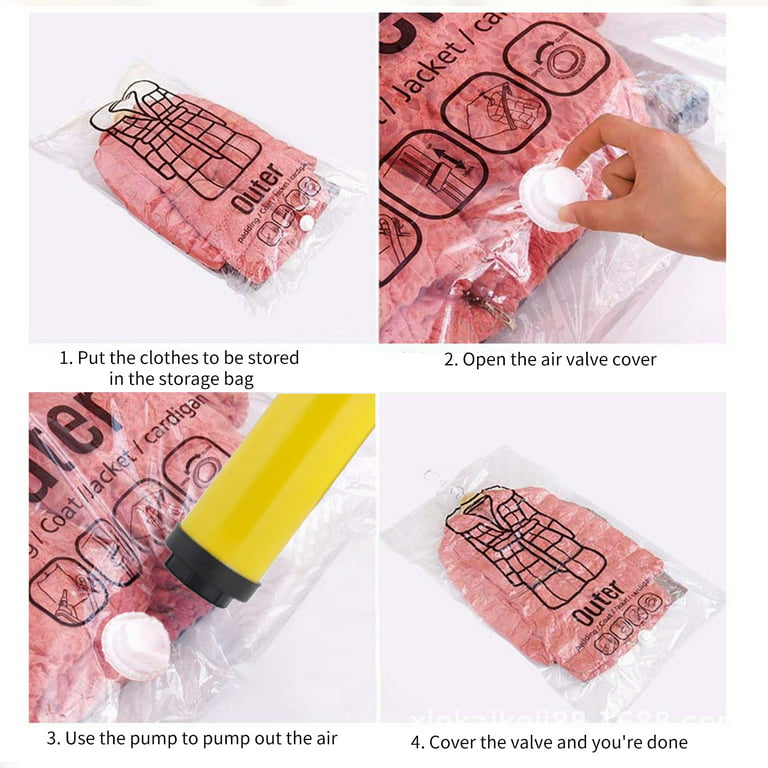 Hanging Vacuum Storage Bags,Space Saver Bags for Clothes,Reusable Clothes  Storage Bags,Vacuum Sealer Bag Clothing Bag for Suits Dress Coats,and