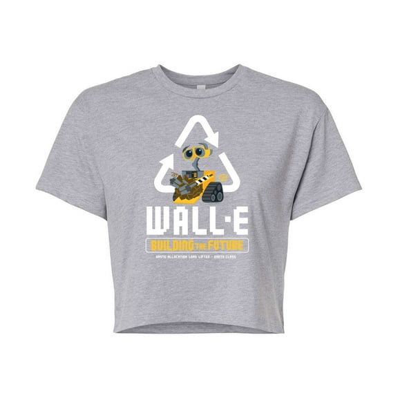 Wall-E - Building The Future - Juniors Cropped Cotton Blend T-Shirt