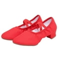 thumbnail image 6 of Red Ladies Latin Dance Shoes With Rubber Soles For Adult Practice Roomy Fit With Mid Heel For Fall And Winter Style Shoes Perfect For Home And Outdoor, 6 of 7