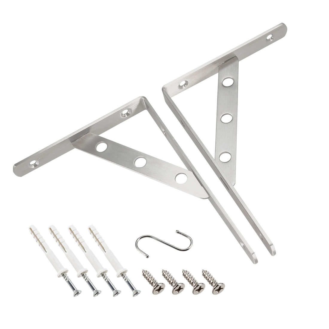 Uxcell 201 Stainless Steel 8inch Angle Bracket, 90 Degree L Shaped