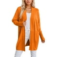 thumbnail image 1 of Sweaters for Women Trendy Knit Long Sleeve Cardigan Solid Color Fall Outerwear, 1 of 5