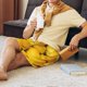 thumbnail image 5 of Balery Ripe Yellow Lemon Pantalones cortos de pijama de punto de algodón para hombre con cinturilla y bolsillos-4X-Large, 5 of 6
