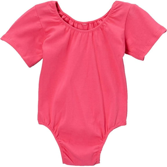 Wenchoice Girl's Hot Pink Short-Sleeve Leotard - L(5T-6T)
