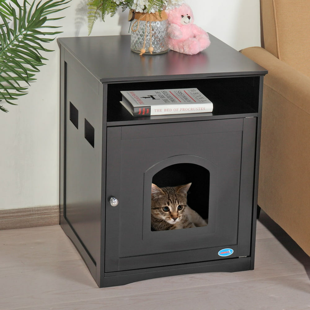 Coziwow Pet Crate Cat Washroom Litter Box Cover End Table Wooden Side