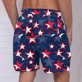 thumbnail image 4 of Mens American Flag Printed Shorts,Summer Elastic High Waist Beach Shorts Lace-Up Adjustable Bermuda Shorts 4Th Of July Independence Day Sweatpants with Pockets, 4 of 4